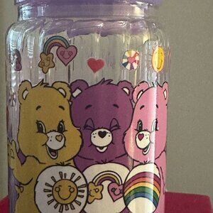 Handmade design on glass jar tumbler-Care Bears-16 ounce